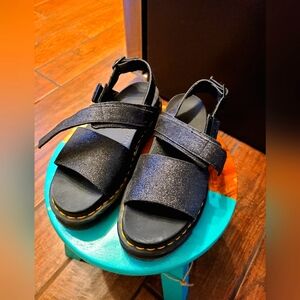 Doc marten Voss leather strap sandals black and sparkly size 7US 38EU